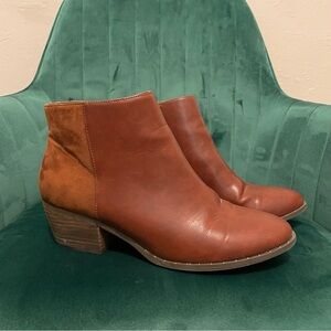 American Eagle Suede & Vegan Leather Brown Ankle Boots Sz 9